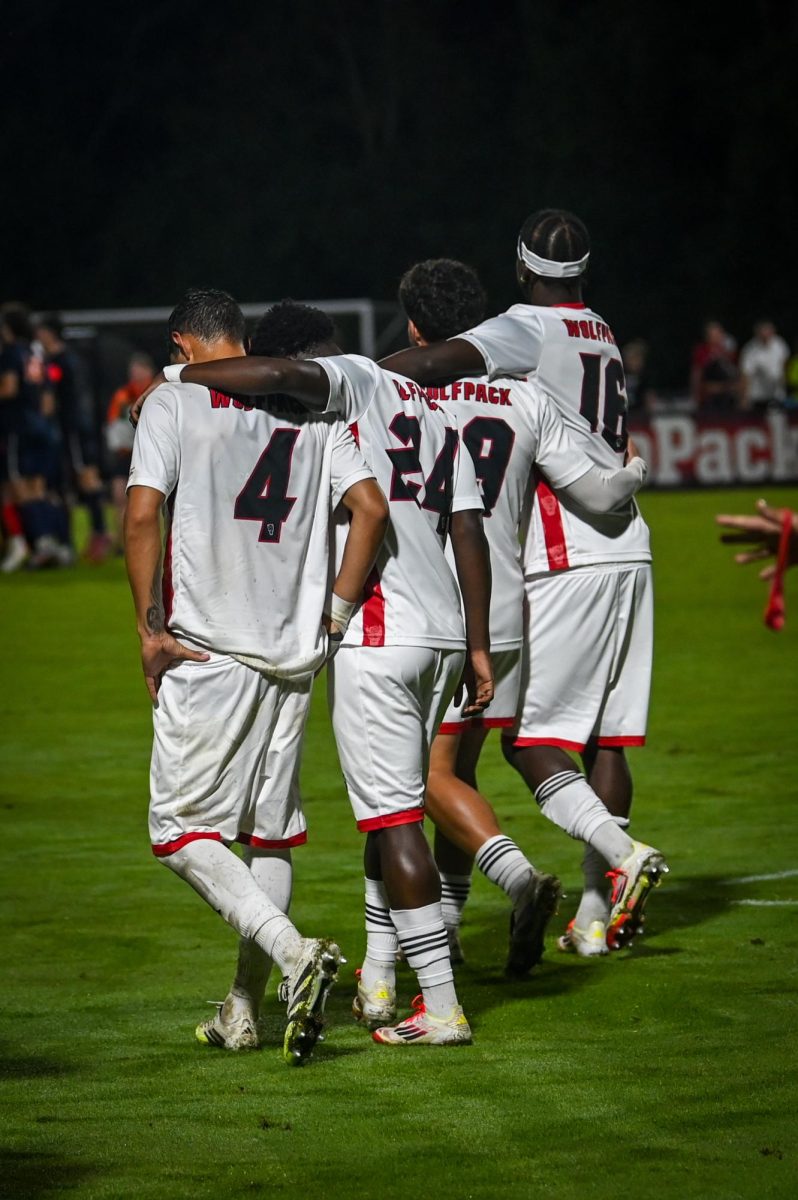 NC State players walk off the field after the game versus Virginia at Dail Soccer Stadium on Sunday, Oct. 5, 2025. Virginia beat NC State 1-0.