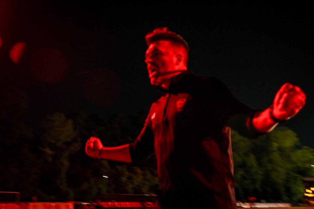 Head coach Gary Higgins poses in the light after the game against Wake Forest in Dail Soccer Stadium on Thursday, Oct. 2, 2025. The Wolfpack defeated the Demon Deacons 2-1.