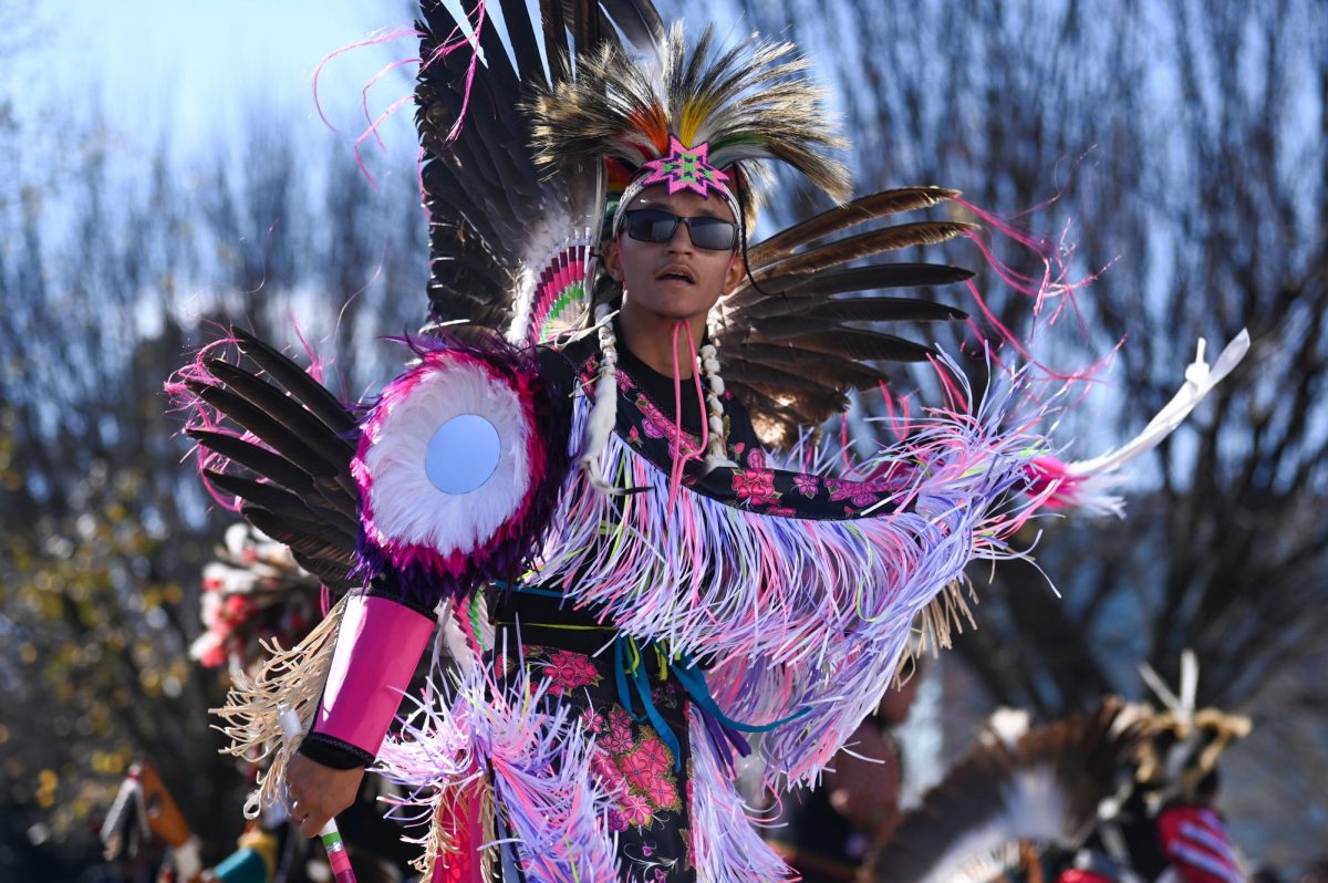 Jacoah Richardson, a member of the Haliwa Saponi tribe, dances in his regalia during the 30th Annual American Indian Heritage Celebration at the North Carolina Museum of Art on Saturday, Nov. 22, 2025. 