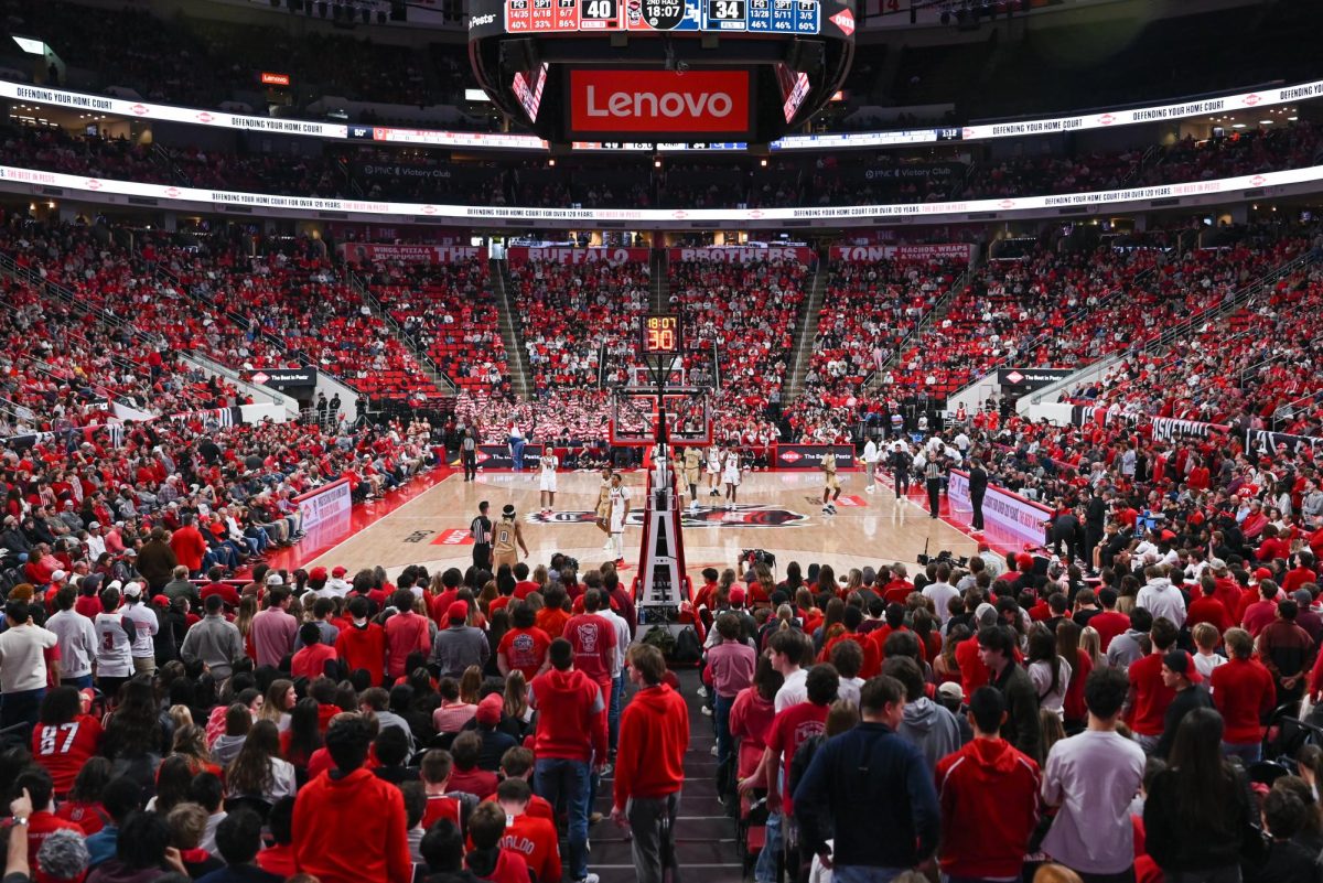 A wide shot of the Lenovo Center during the game against Georgia Tech on Saturday, Jan. 17, 2026. NC State had a total of 32 rebounds and 13 steals. The Wolfpack fell to the Yellow Jackets 74-78.