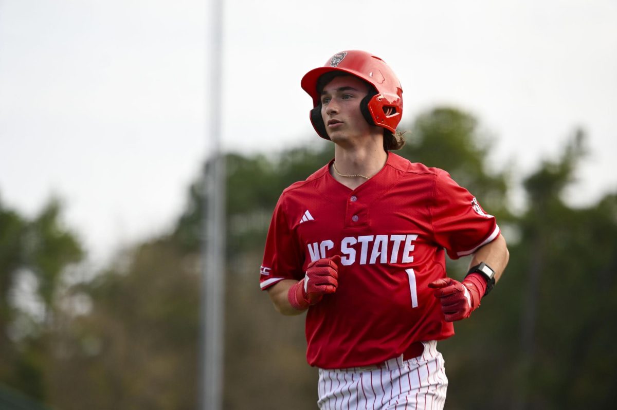 Freshman outfielder Rett Johnson jogs back to the dugout during the game against Princeton in Doak Field at Dail Park on Saturday, Feb. 21, 2026. The Tigers defeated the Wolfpack 1-0.