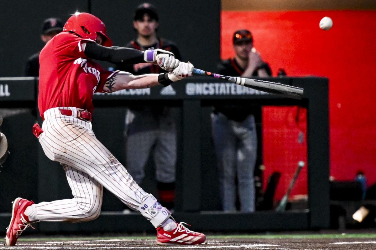 Junior infielder Luke Nixon hits the ball during the game against Princeton in Doak Field at Dail Park on Saturday, Feb. 21, 2026. The Tigers defeated the Wolfpack 1-0.