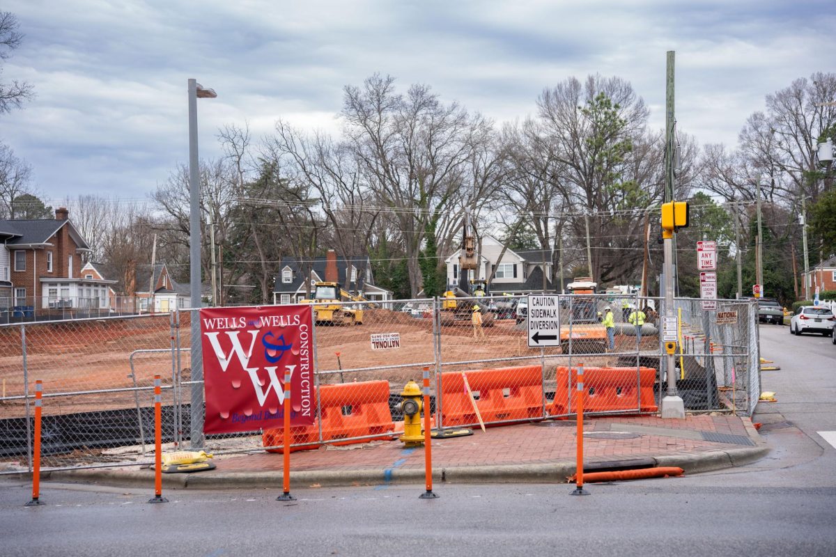 Construction has started on the corner of Hillsborough Street and Pogue Street.