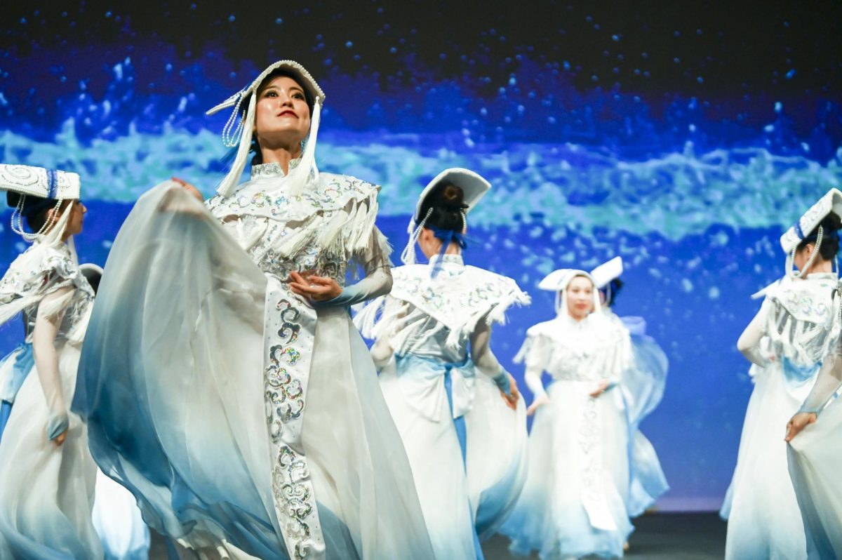 Sunny Performing Arts showcases Chinese folk dances at Asia Night, hosted by the ASA at Stewart Theater on Tuesday, March 31, 2026. Asia Night, an annual celebration of Asian culture, featured live performances by many artists including the Kabayan Dance Crew, the Gangalicious, and Yoonha Verse.