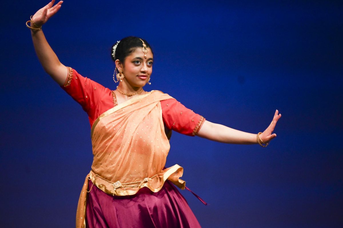 Shreeya Wadodkar, a third-year studying computer science, performs an Indian semi-classical dance at Asia Night, hosted by the ASA at Stewart Theater on Tuesday, March 31, 2026. Asia Night is an annual celebration of Asian culture, featuring dance performances from China, the Philippines, and India, as well as live music and a fashion showcase. 