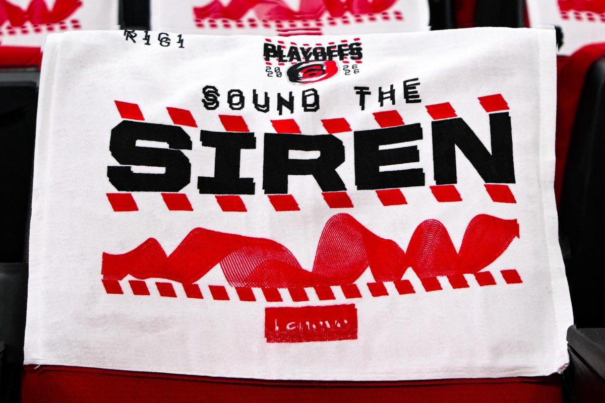 Multi-exposure of the ‘Sound The Siren’ towels for Game One of the Eastern Conference Playoffs against the Ottawa Senators at the Lenovo Center on Saturday, April. 18, 2026.  The Hurricanes defeated the Senators 2-0.