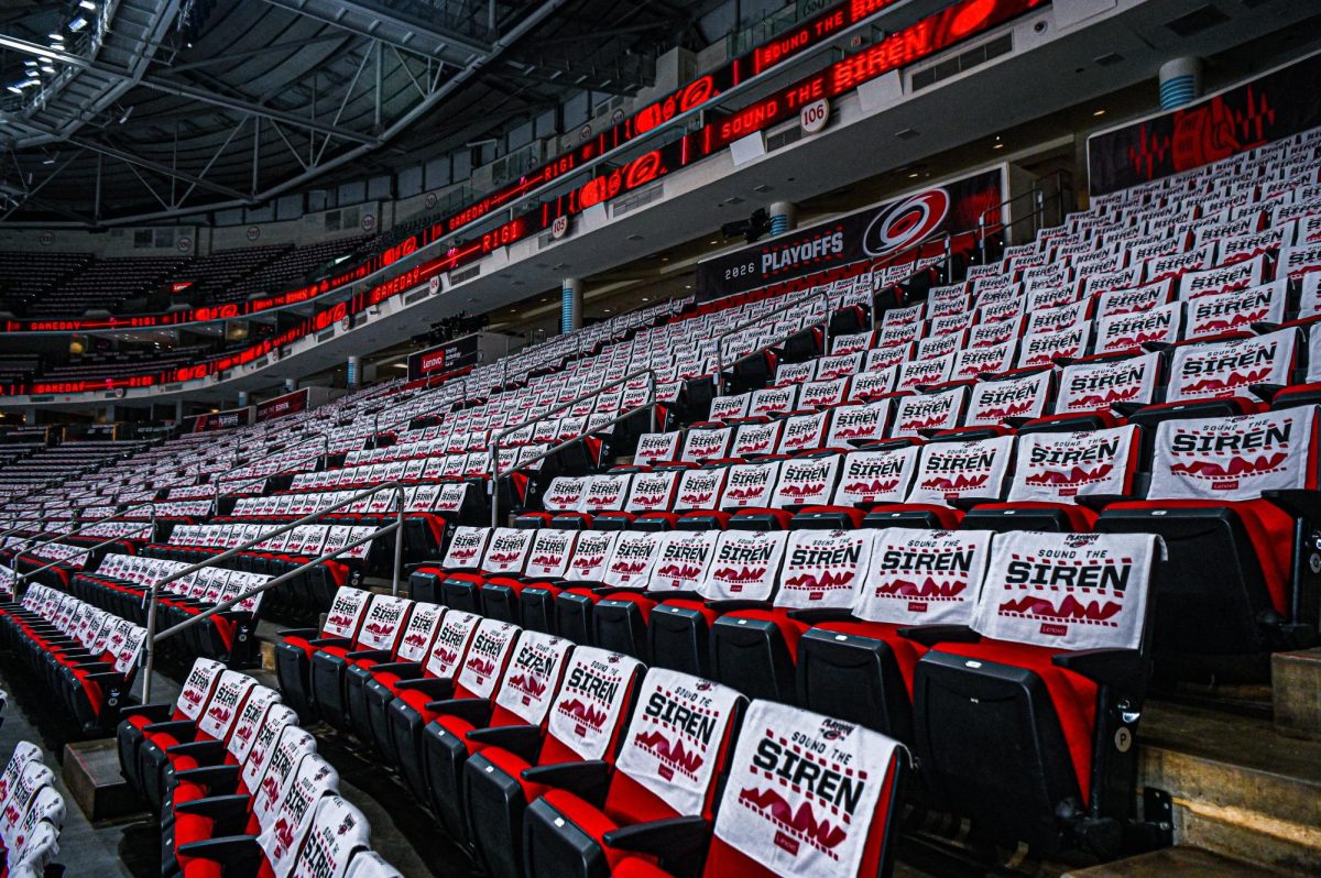 The stands set for Game One of the Eastern Conference Playoffs against the Ottawa Senators at the Lenovo Center on Saturday, April. 18, 2026.  The Hurricanes defeated the Senators 2-0.