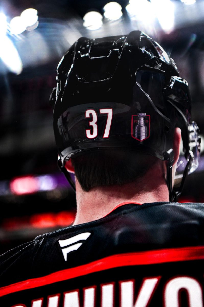 Right Wing Andrei Svechnikov looks out at the crowd before Game One of the Eastern Conference Playoffs against the Ottawa Senators at the Lenovo Center on Saturday, April. 18, 2026.  The Hurricanes defeated the Senators 2-0.