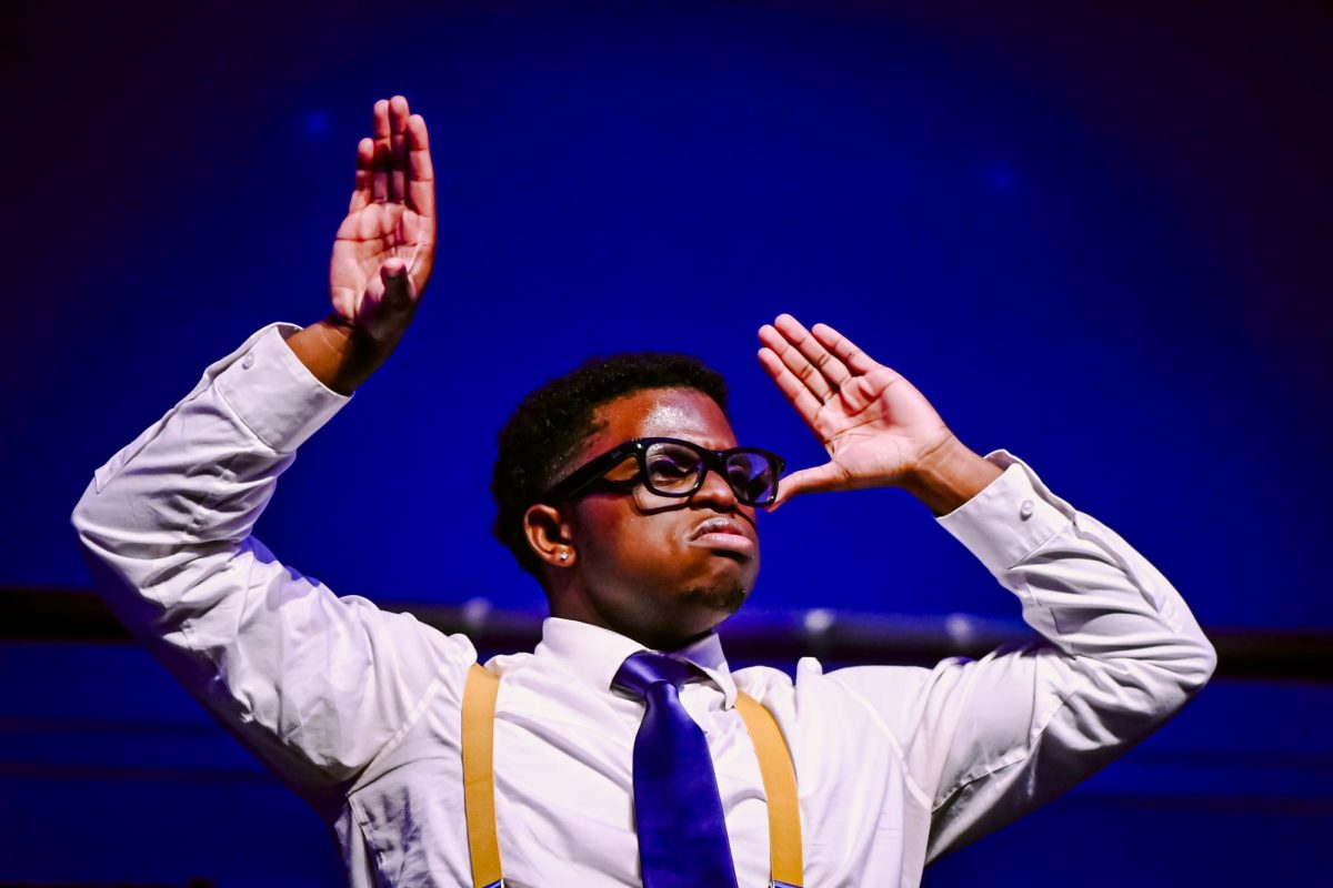 Ryan Bolton, a fourth-year studying computer engineering, strikes a pose during the Greek step show at the Talley State Ballroom on Friday, April 17, 2026. Bolton is a member of the Kappa Lambda Chapter of Omega Psi Phi Fraternity, Inc.