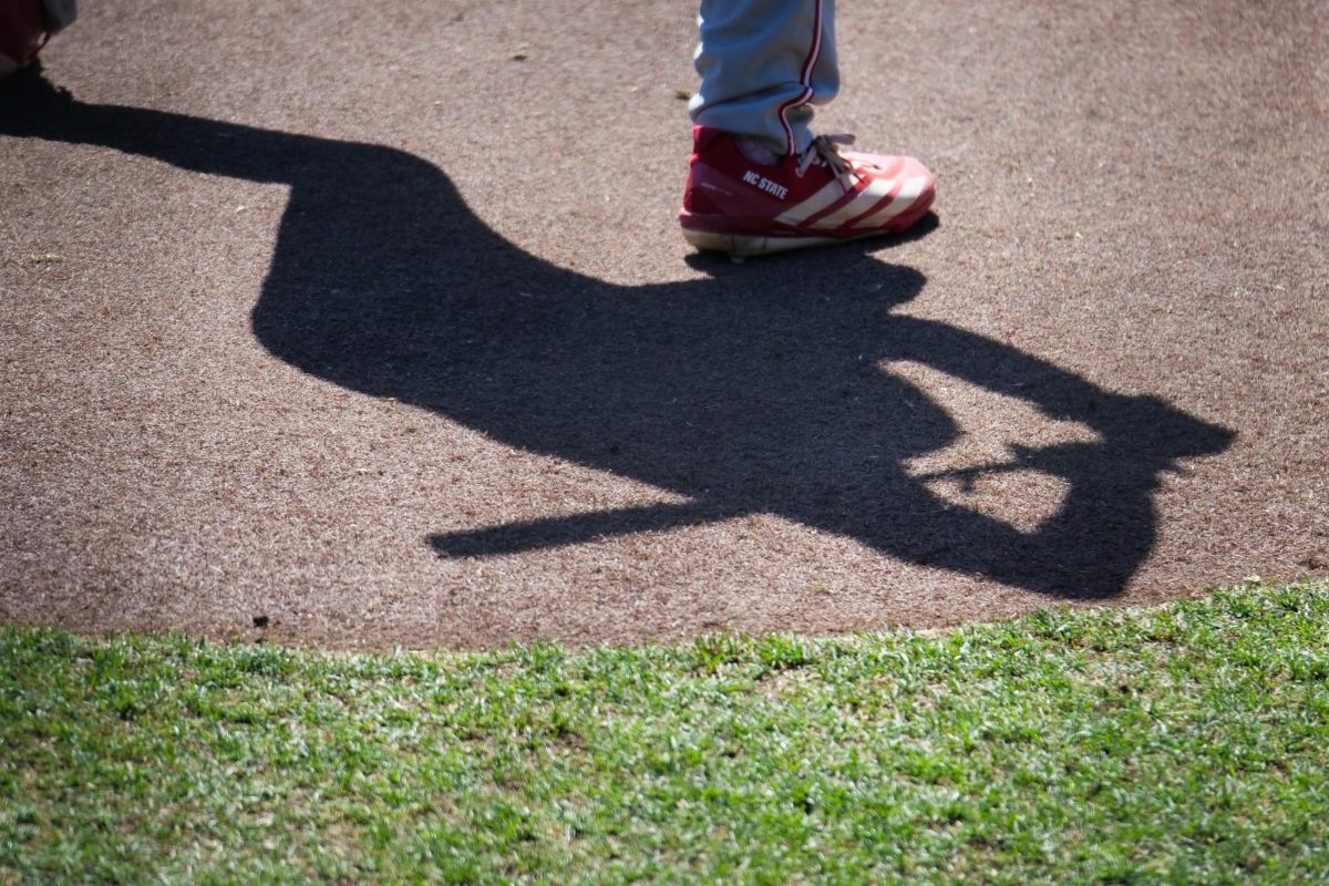 Junior outfielder Andrew Wiggins takes swings on-deck during the game against Stanford at Klein Field at Sunken Diamond on Sunday, May 10, 2026. The Cardinal defeated the Wolfpack by a score of 9-5.