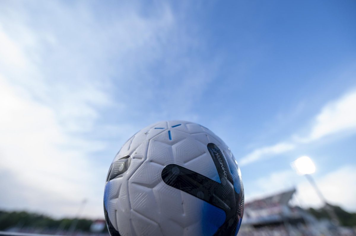 An NWSL ball is perched during the game against the Chicago Stars in First Horizon Stadium at WakeMed Soccer Park on Saturday, May 16, 2026. The Courage defeated the Stars 4-0.