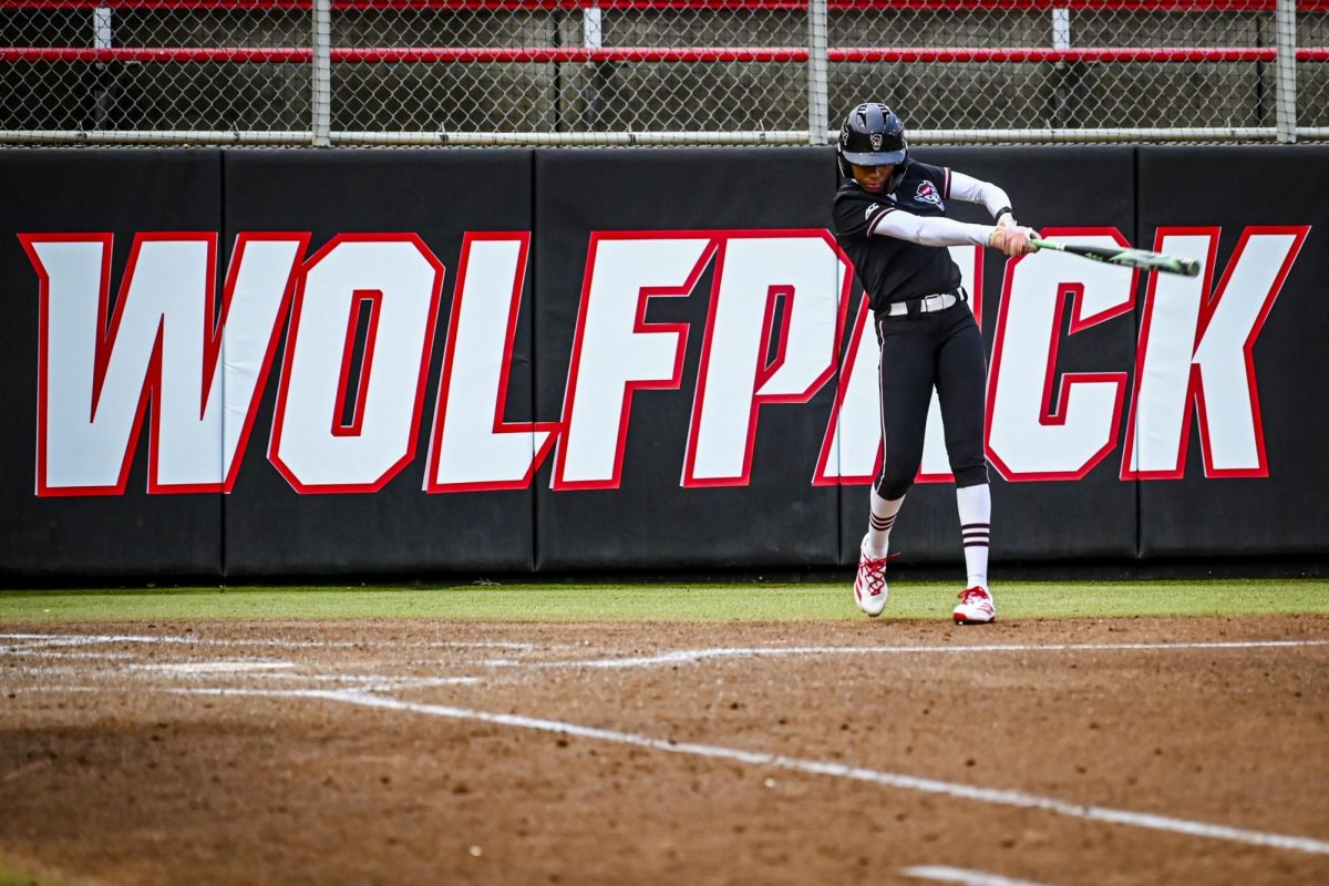 Senior utility Makayla Marbury prepares to bat during the game against Louisville at Dail Softball Stadium on Saturday, May 2, 2026. NC State defeated Louisville 10-6.