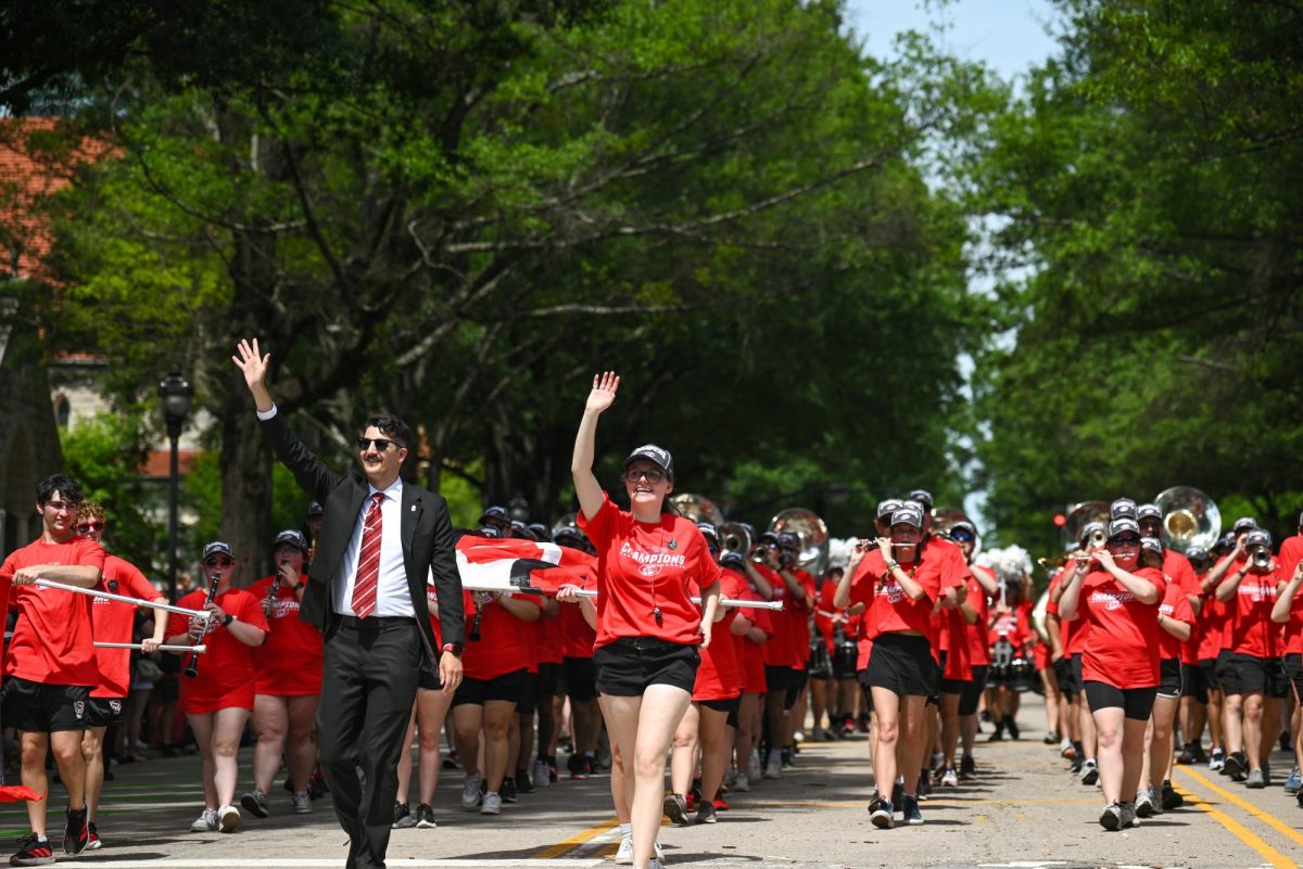 NC State’s Power Sound of the South leading the Carolina Hurricanes Championship Parade in Downtown Raleigh on June 20, 2026. The parade had an attendance of 100000+ hockey fans from all parts of NC and the United States.